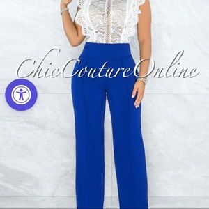 Marcie Royal Blue High Waist Straight Leg Pants